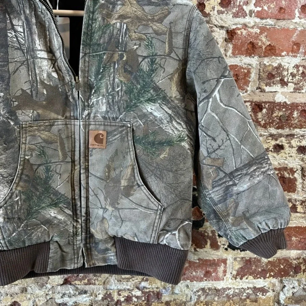Carhartt Jacket Boys Medium 8-10 Real Tree Long Sleeve Full Zip Camouflage